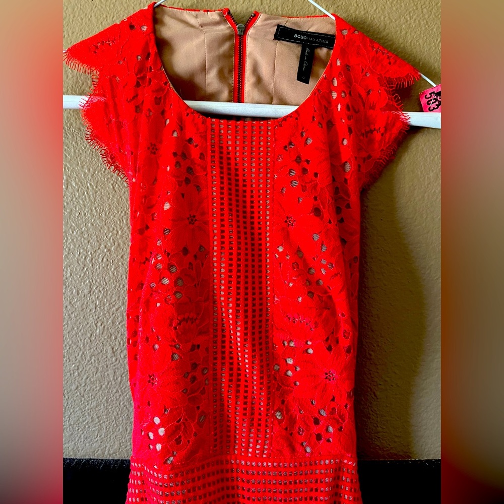 BCBG Maxazria Merida Floral Lace Gown/Dress